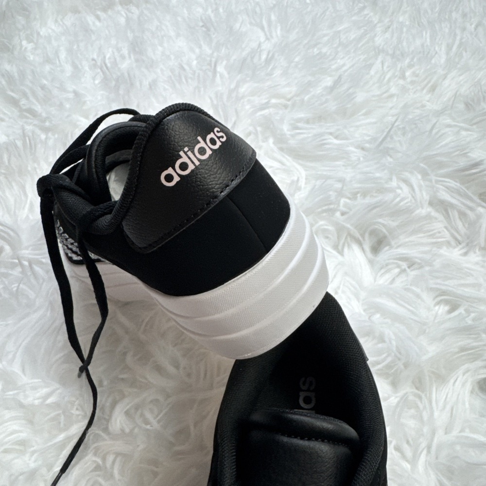 Adidas VL Court Bold Black Sparkle Glitter Youth Platform Shoes IH0771 Skate New - Picture 5 of 8